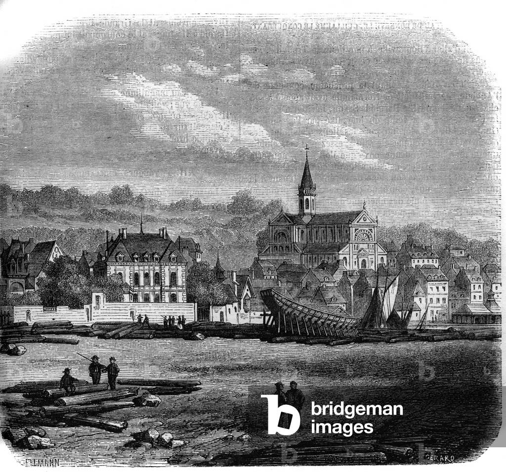 View of Trouville sur Mer (Trouville-sur-Mer) with the new church. Calvados (14).