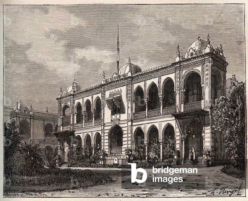 Algiers - Palais du Gouverneur a Mustapha, 1884 (engraving)