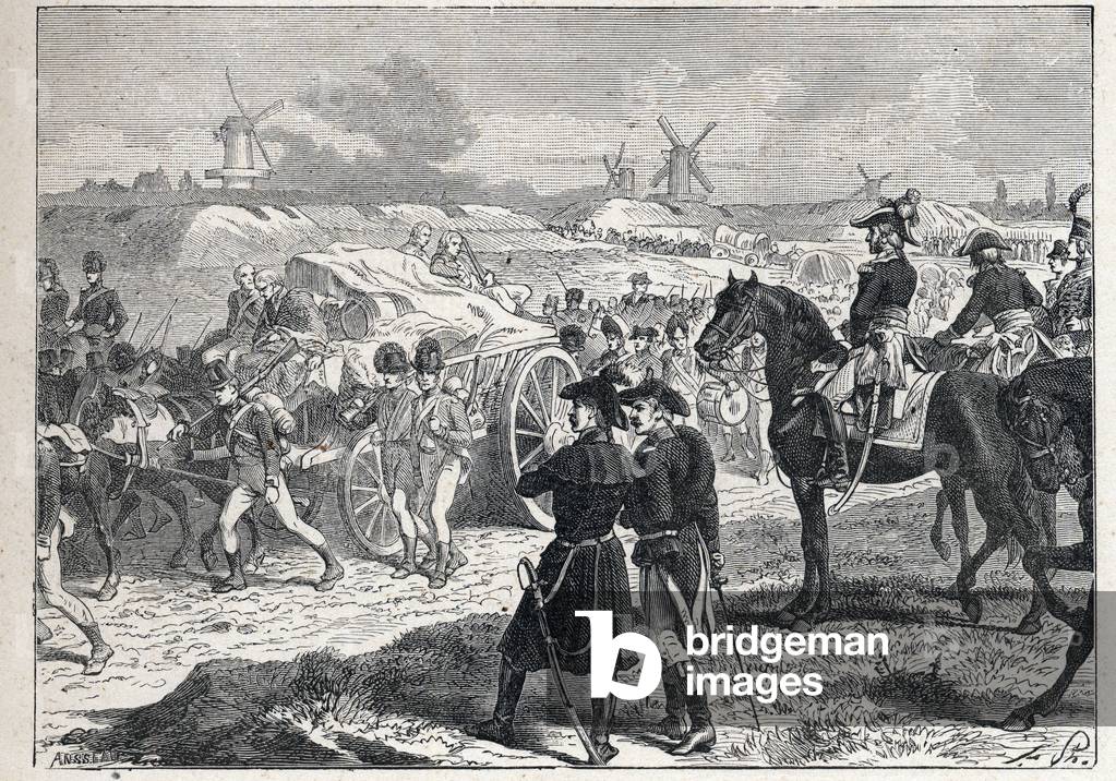 Second coalition: the French army commanded by the Marechal Brune won the English troops of the Duke of York in Holland, October 1799.