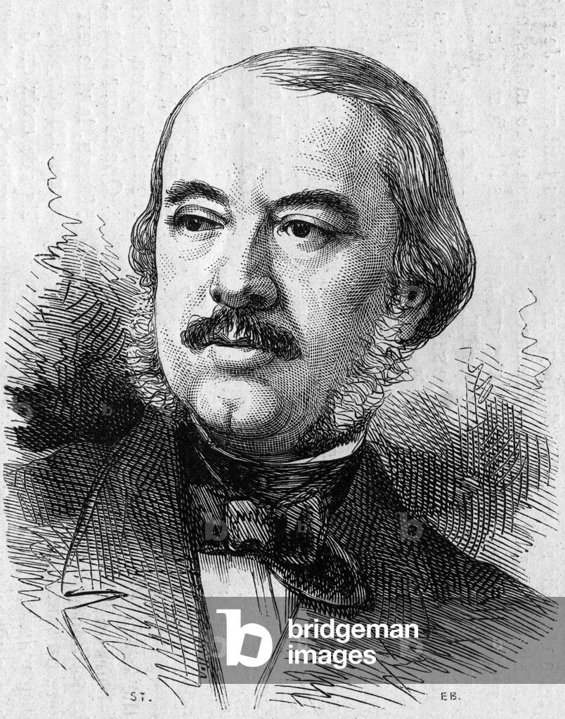 Portrait of Leon Laya (1810-1872), French playwright. Engraving in “” Le Monde Illustré”” n°805 of 14 September 1872.