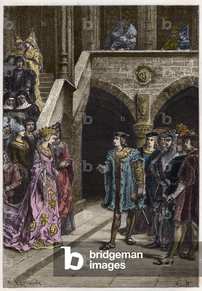 Charles VIII and Anne de Bretagne - Meeting between King Charles VIII (1470-98) and Queen Anne of Brittany - e