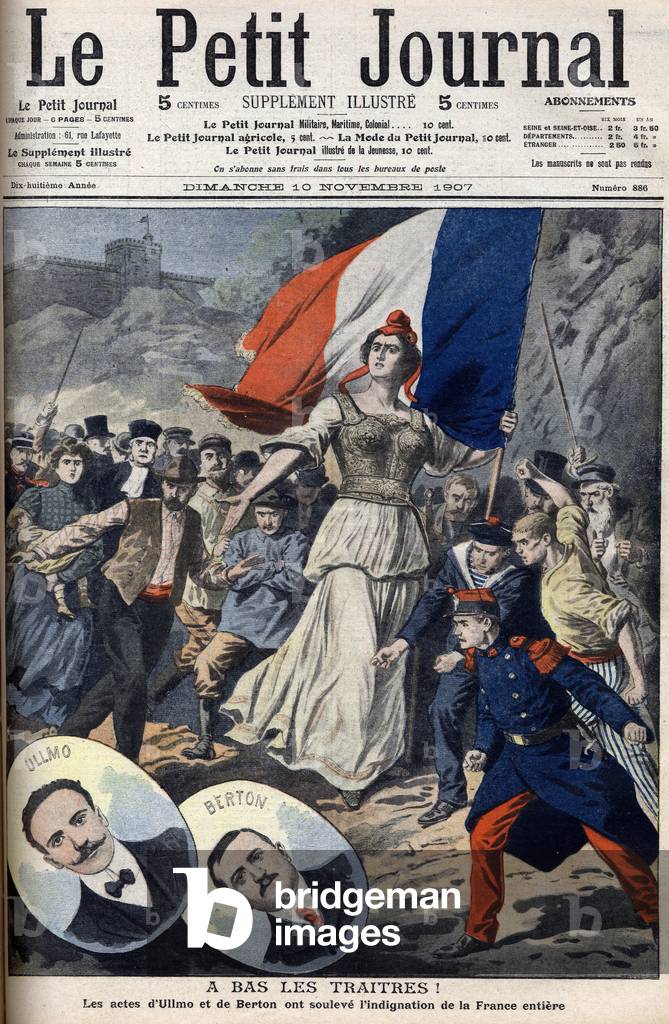 The actions of Benjamin Ullmo and Berton have raised the indignation of the whole of France, 1907 (print)