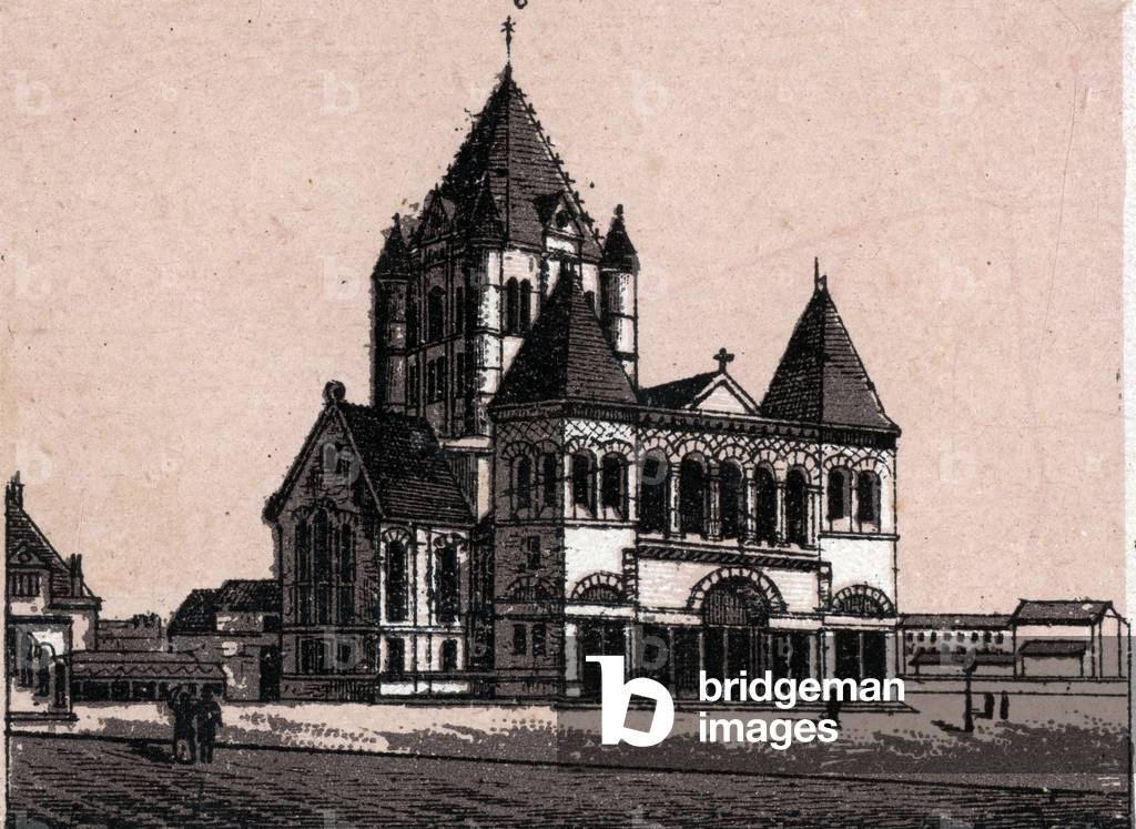 Trynity church in New York, USA in “The world illustrates 168 views” Undated (late 19th century)