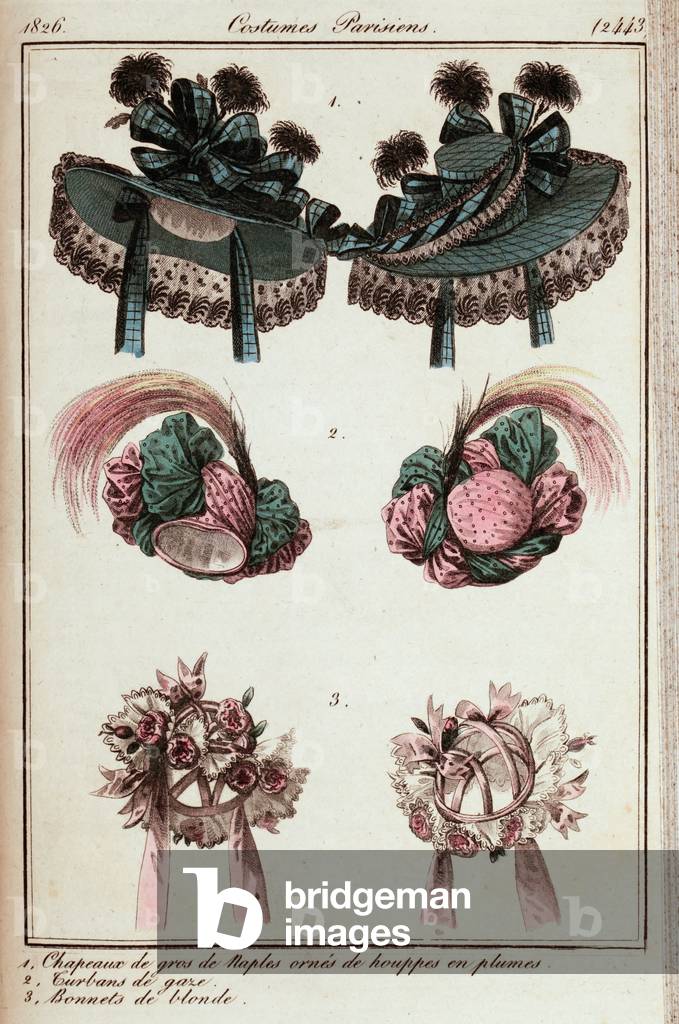 Fashion, France, 19th century - Women's Fashion - Ladies and Fashion Journal, Parisian Costumes, 1826 -