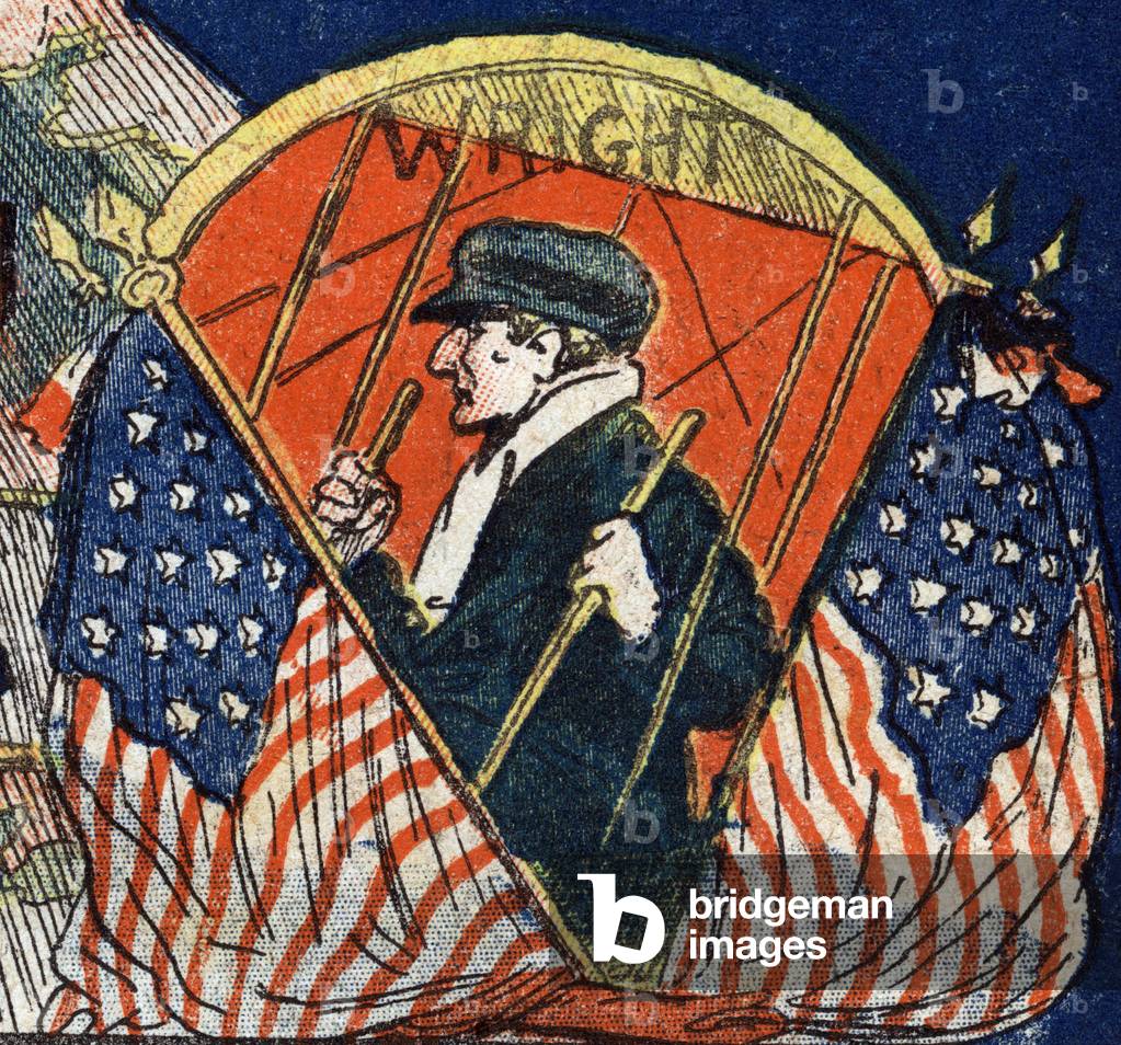 Portrait of Wilbur Wright, pioneer of American aviation.