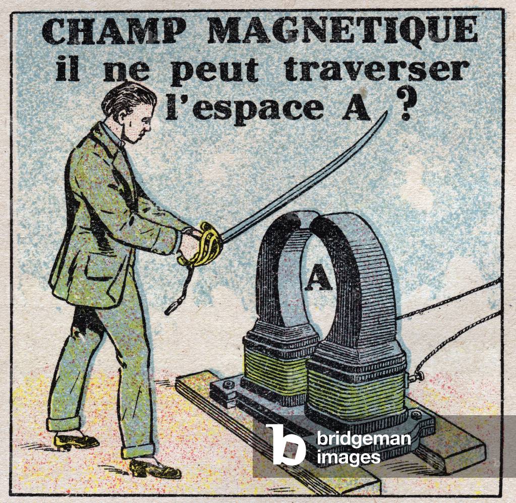 Ether : magnetic field. Can't he cross space A? 1925 (print)
