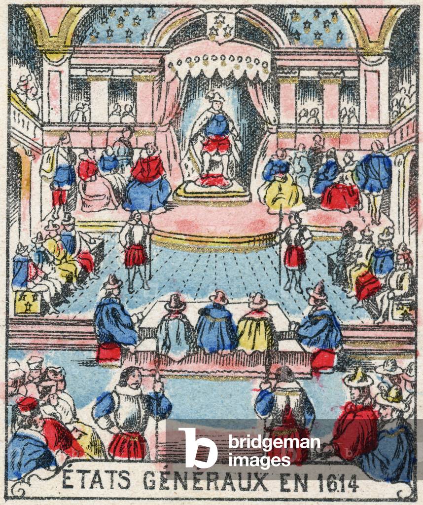 The General States of Paris October 27, 1614 held in the Louvre, King Louis XIII presiding over, late 19th century (engraving)