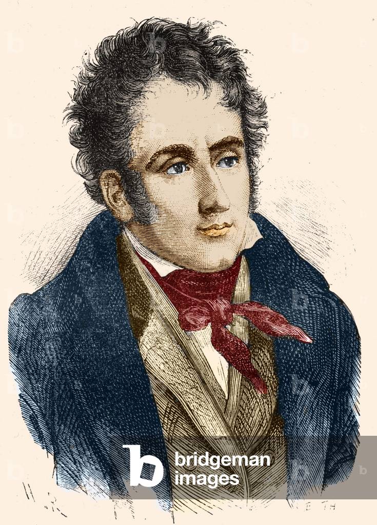 Portrait of Chateaubriand. Engraving sd. 19th century.