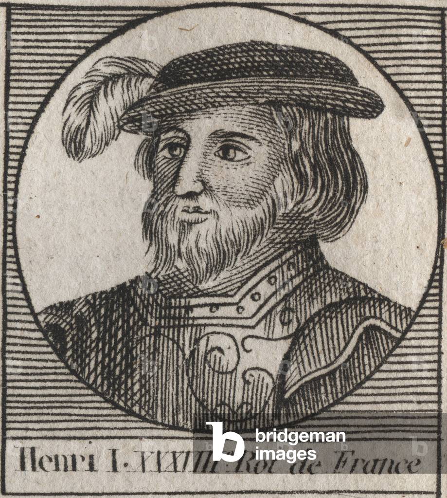Capetians Dynasty: Portrait of Henry I (1009-1060), King of the Francs from 1031 to 1060 - Henry I (1009-1060) King of France - engraving from “Instruction sur l'Histoire de France”” by Charles Constant Le Tellier 1821