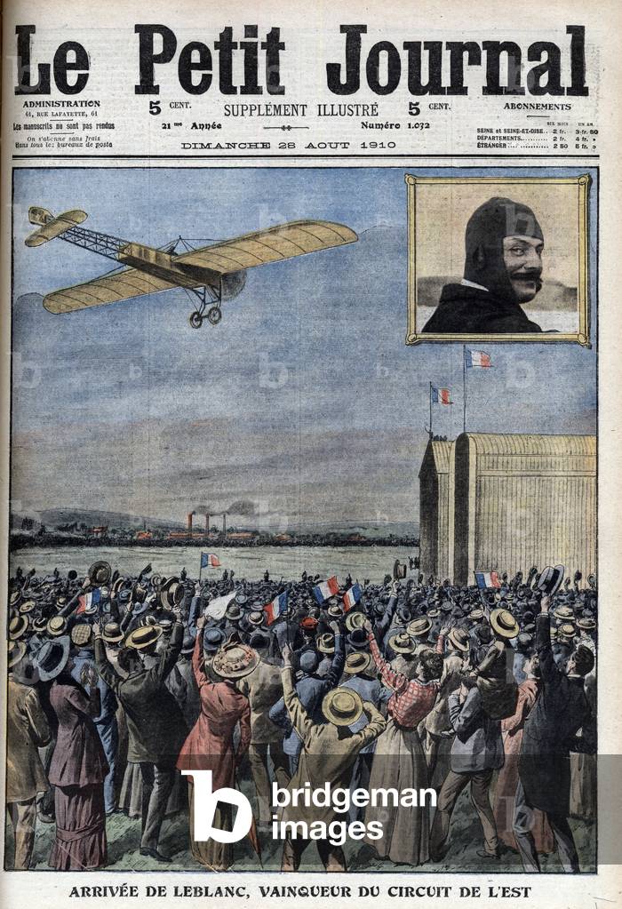 The aviator Alfred Leblanc arriving in Issy-les-Moulineaux, France 1910 (print)