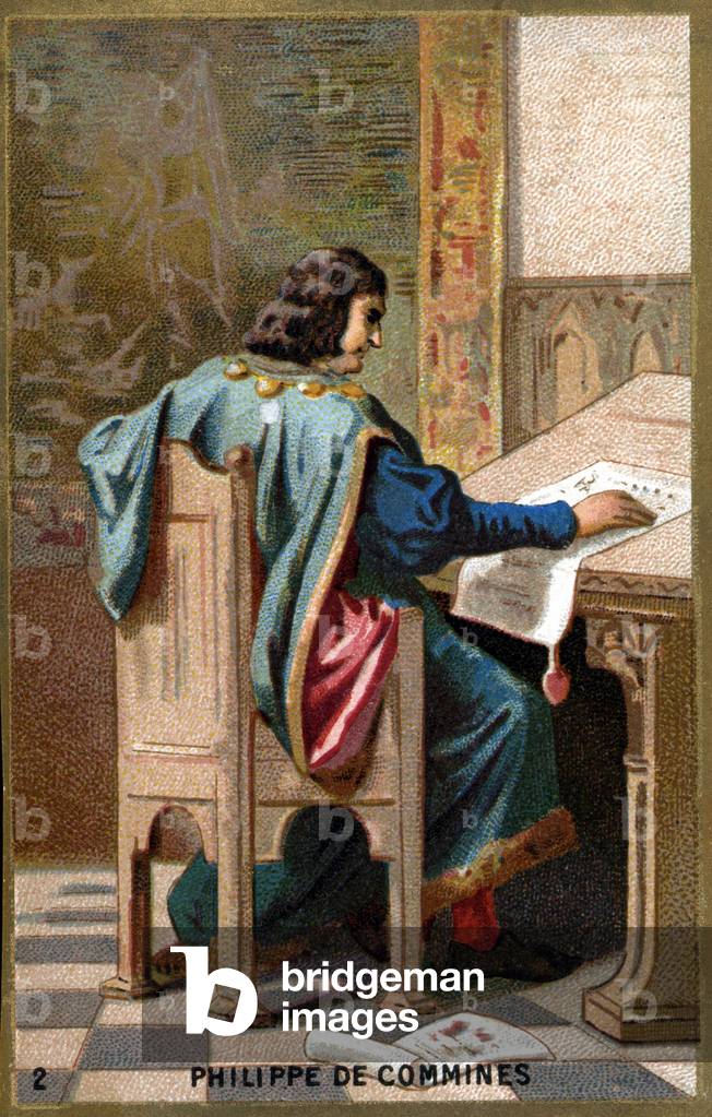 Portrait of Philippe de Commines (Comynes or Comines) (1447-1511). Chromolithography of the 19th century.