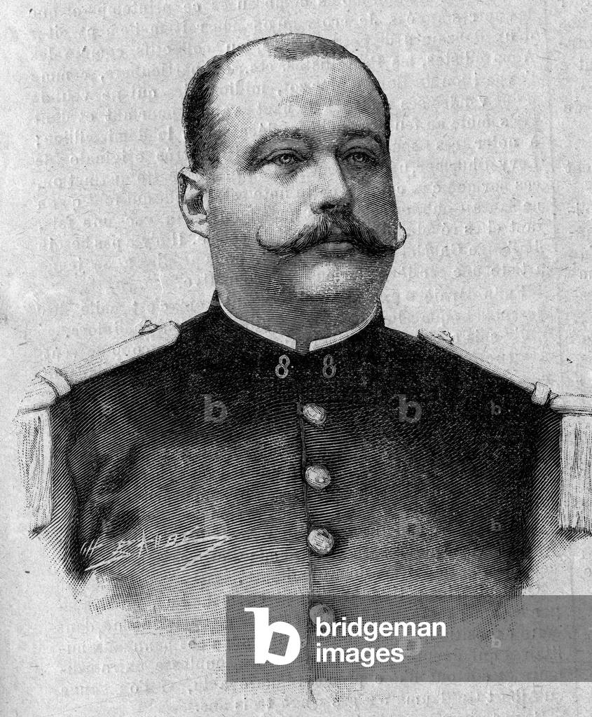 Portrait of the Marquis Patrice de Mac Mahon (Mac-Mahon) (1855-1927). Engraving in “La gazette du dimanche” of March 5, 1896.