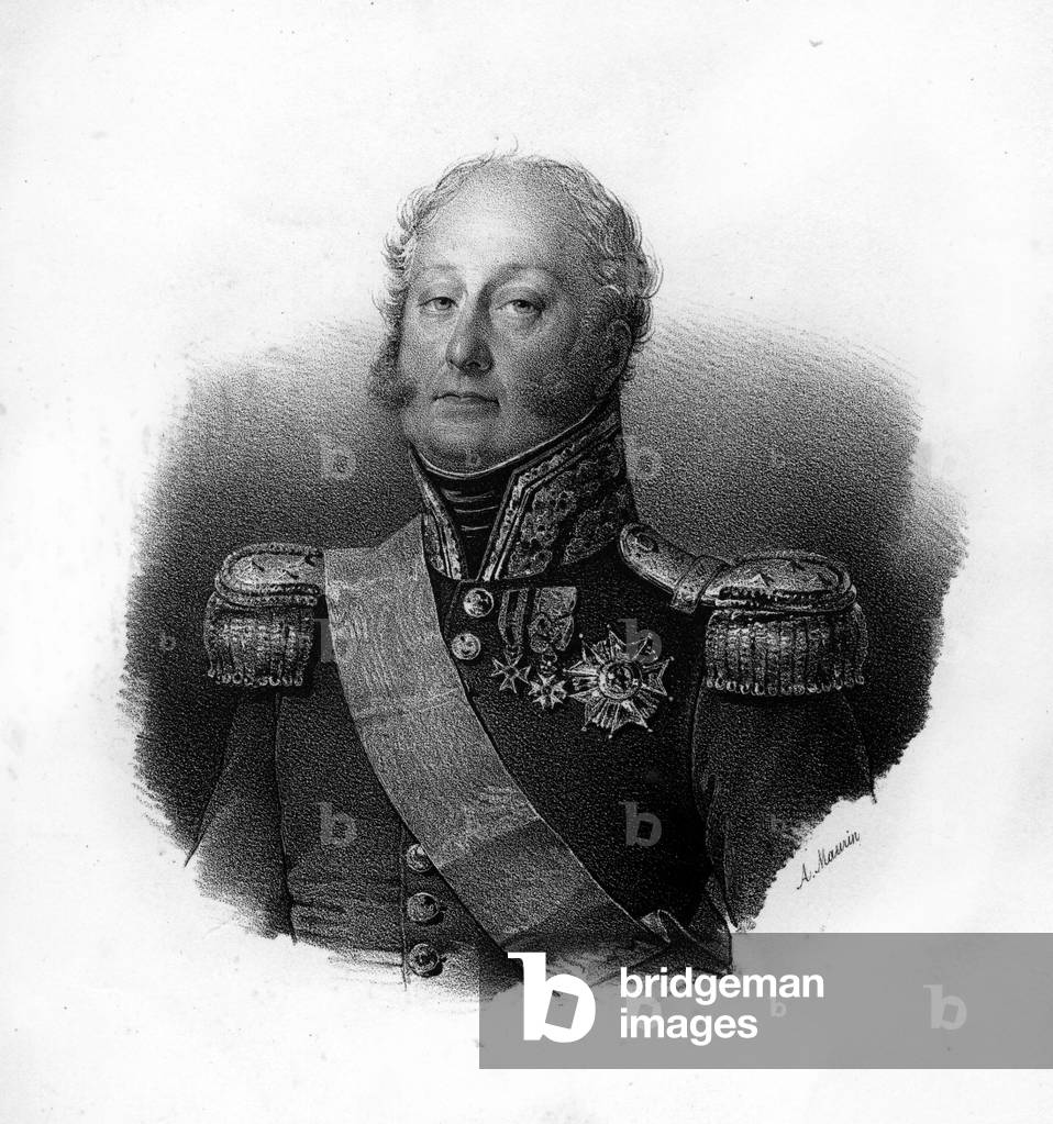 Portrait of Pierre Claude, Count Pajot, dit Pajol (1772-1844), French general, engraving of the 19th century