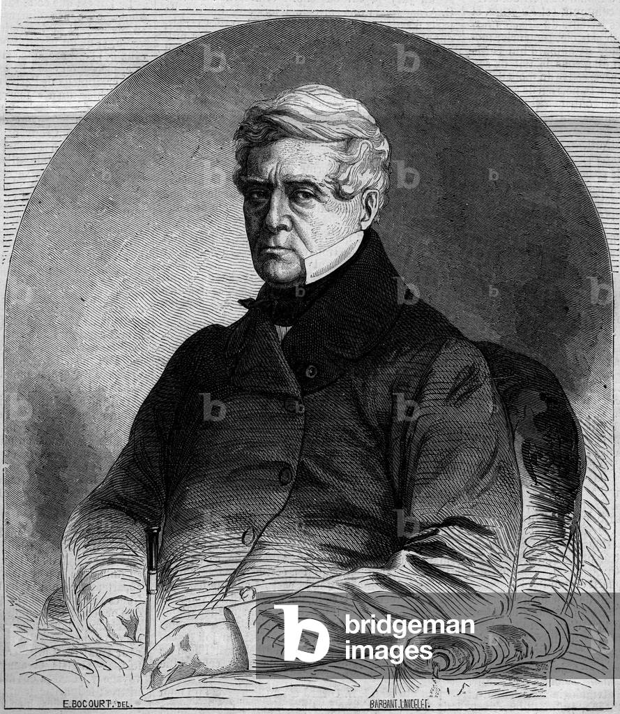Portrait of Etienne Pasquier (1767-1862), French politician. Engraving in “” Le Monde Illustré”” n¡275 of 19 July 1862.