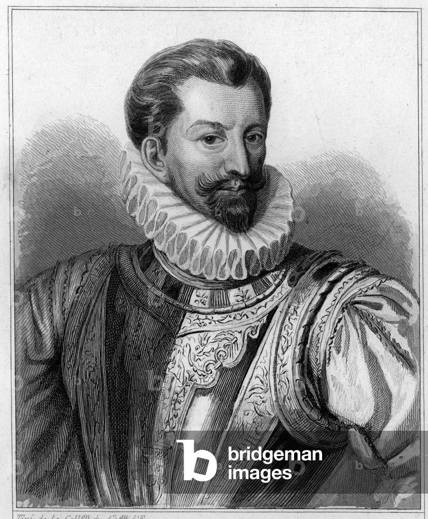 Portrait of Henry I of Lorraine, 3rd Duke of Guise, dit le Balafré (1550 - 1588) - in “Histoire des Français” by Lavallée, engraving, sd., 19th century.
