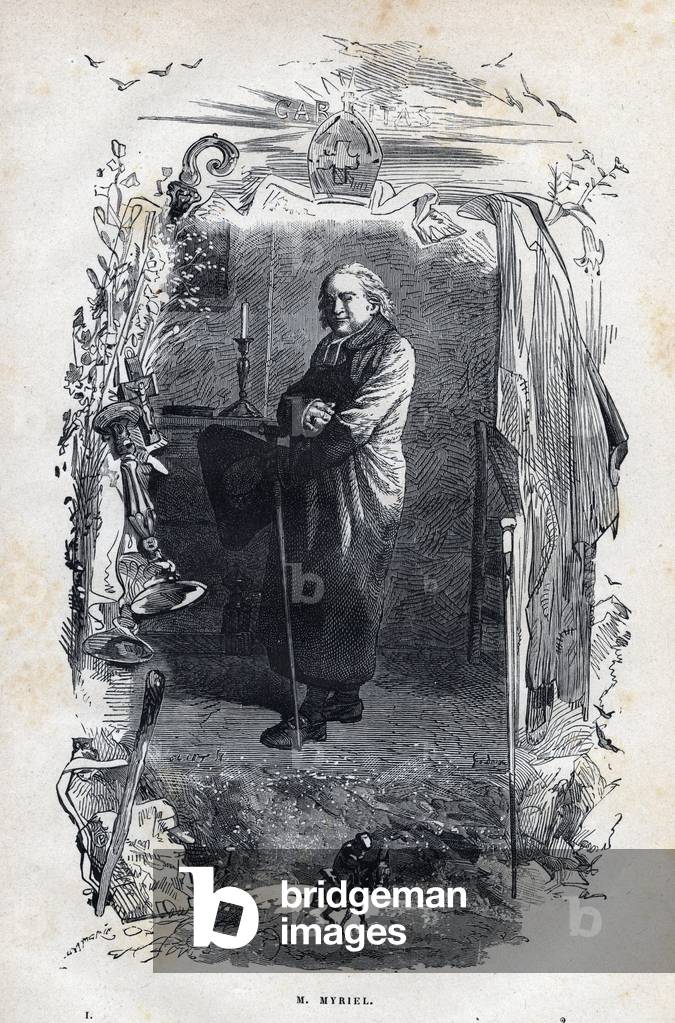 Portrait of the Eveque Myriel - Illustration by Gustave Brion (1824-1877) for “The Miserables - First Part: Fantine” by Victor Hugo (1802-1885) 1862