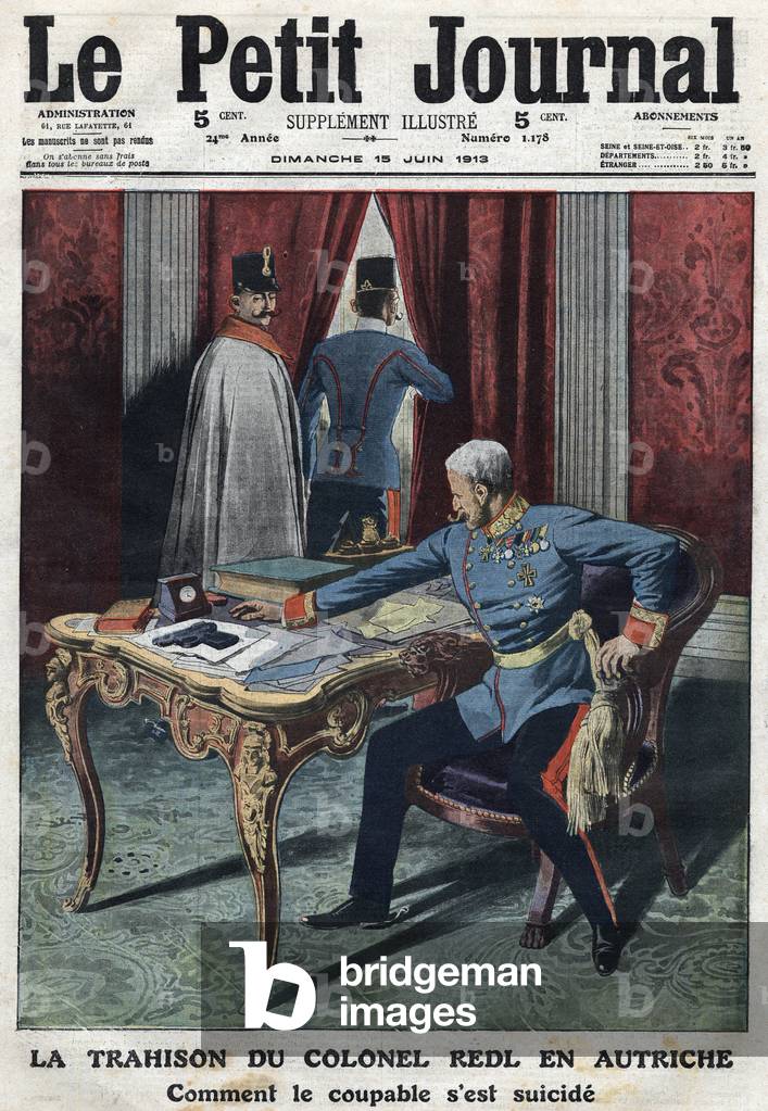 The betrayal of Colonel Alfred Redl (1864-1913) in Austria (Vienna), 1913 (print)