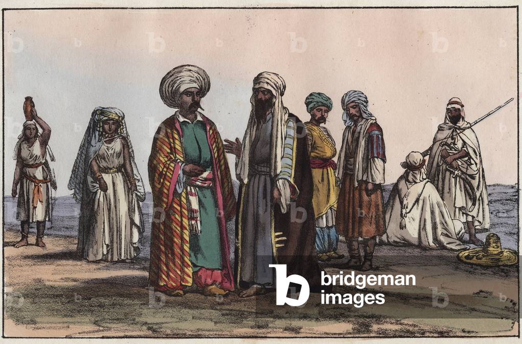 Bedouins - Bedouin - engraving from “” Usi e Costumi di Tutti i Popoli dell'Universo. Ovvero Storia del governo, delle leggi, della milizia, della religione di tutte le nazioni dai piu remoti tempi fino ai giorni nostri” 1856