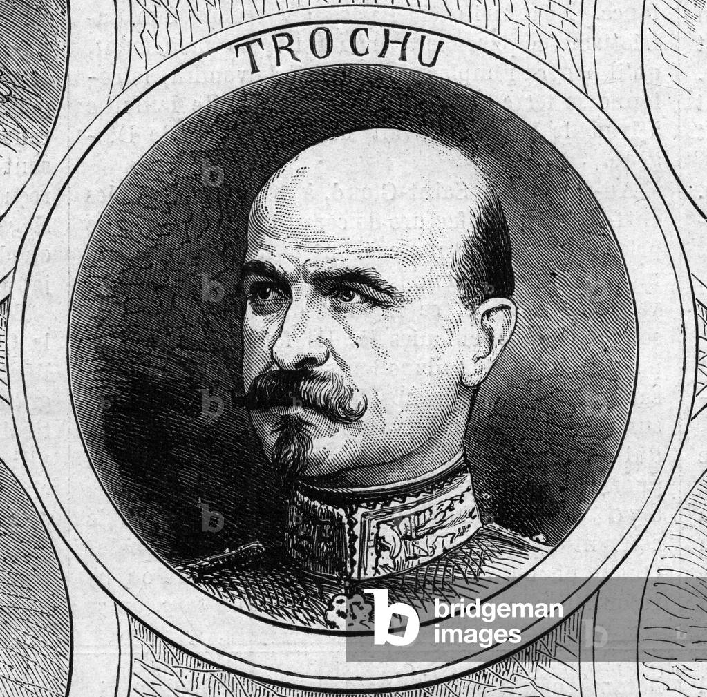 War of 1870 - Government of the National Defense: portrait of General Louis Jules Trochu (1815-1896), president of the provisional government of 1870. Engraving in “” Le Monde Illustré”” n°706 of October 22, 1870.