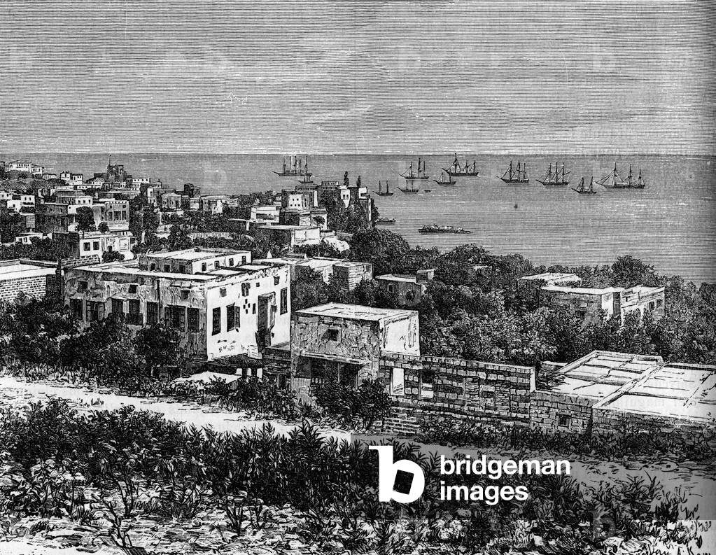 View of the City of Beirut. Engraving in “The Journal of Youth””, 1890.