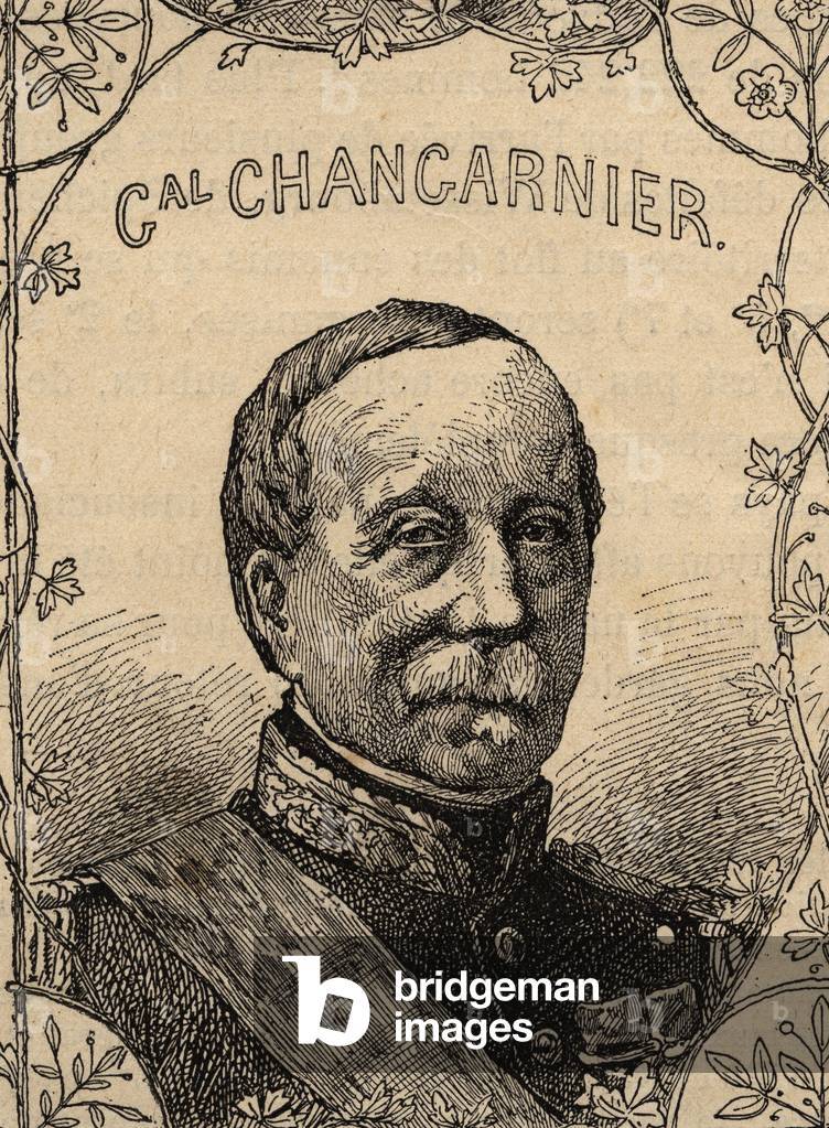 portrait of French general Nicolas Changarnier , 1870-71 (engraving)