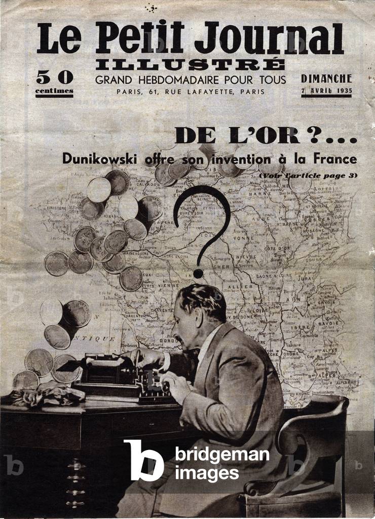 Portrait of Polish alchemist Dunikowski, cover of Le Petit Journal Illustré, 1935 (print)