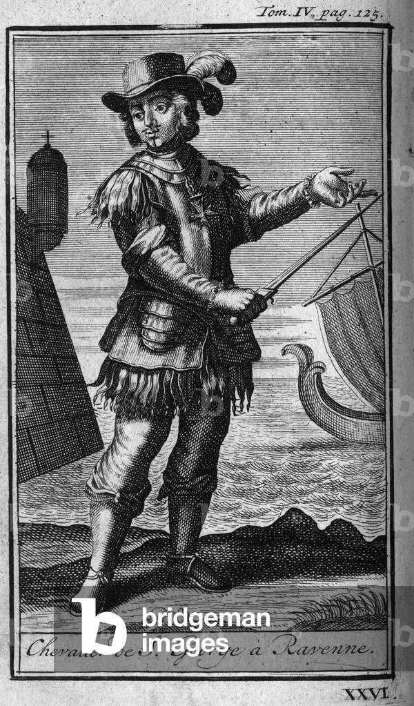 Orders of Knight.Knight of St. George to Ravenna in Italy in the 16th century, 1721 (engraving)