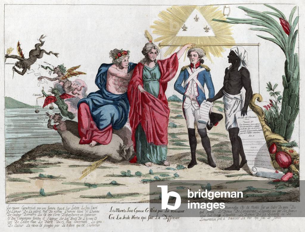 Alle Sterblichen sind gleich, nicht die Geburt, sondern die Tugend macht den Unterschied, 1793 (Kupferstich)
