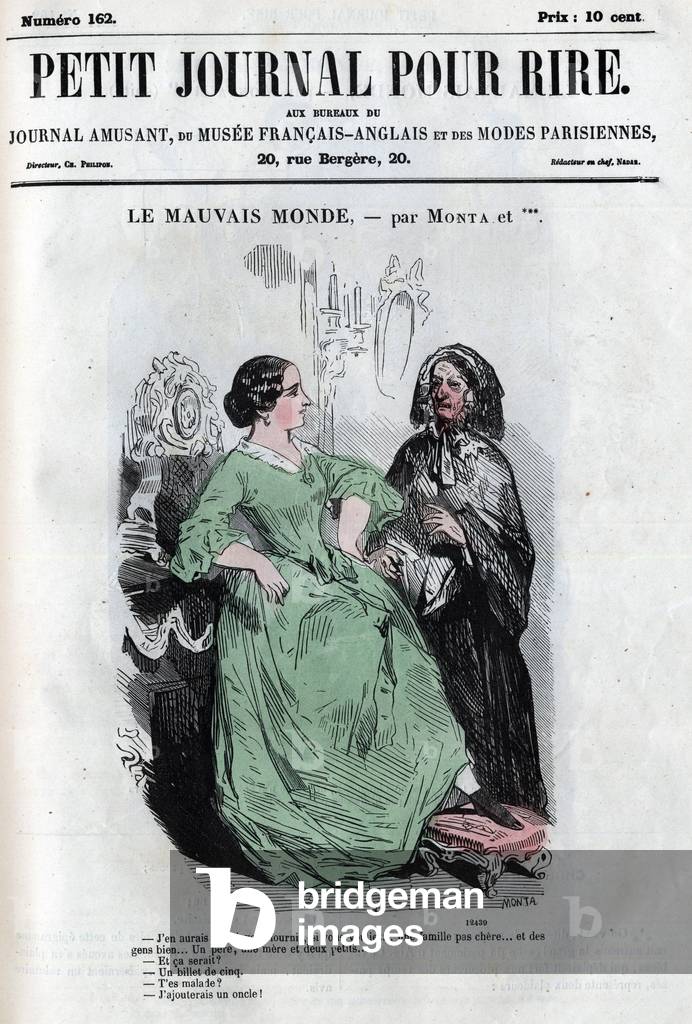 Political and social cartoon during the Second Empire, 1860 (engraving)