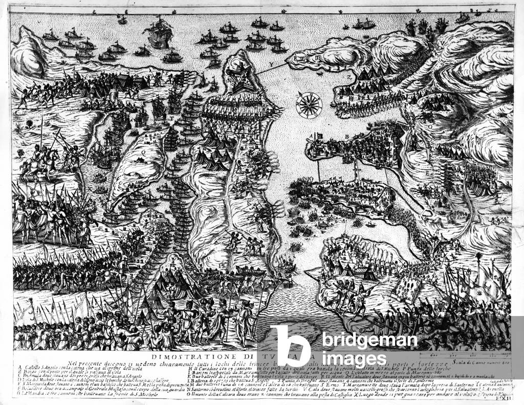 The seat of Malta by the Turks in 1565 - Engraving