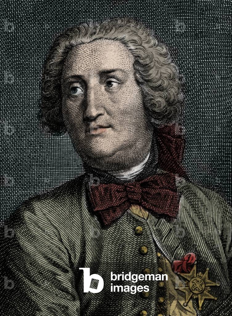 Portrait of Louis Marchand French composer, organist and harpsichord