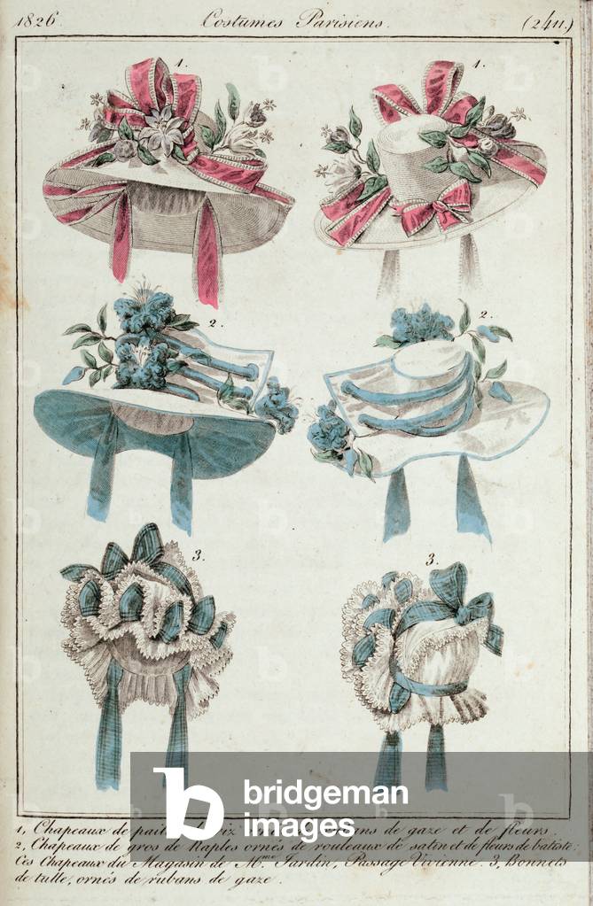 Fashion, France, 19th century - Women's Fashion - Ladies and Fashion Journal, Parisian Costumes, 1826 -