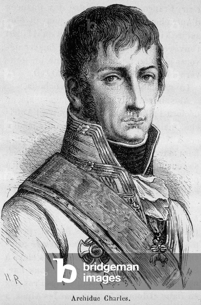 Portrait of Archduke Charles - in “” L'Histoire de France”” by Henri Martin, 19th century.