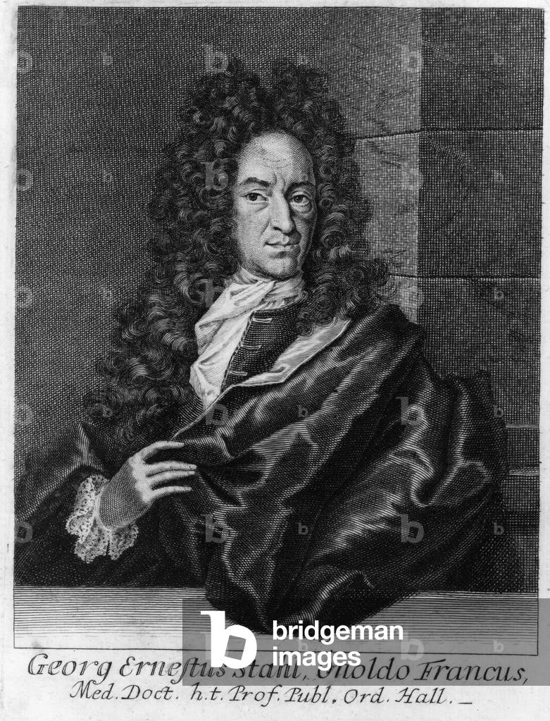 Image of Engraving depicting Portrait of GEORG ERNST STAHL 1701, b/w