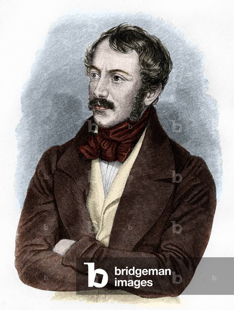 Portrait of Nikolaus Lenau (colour engraving)