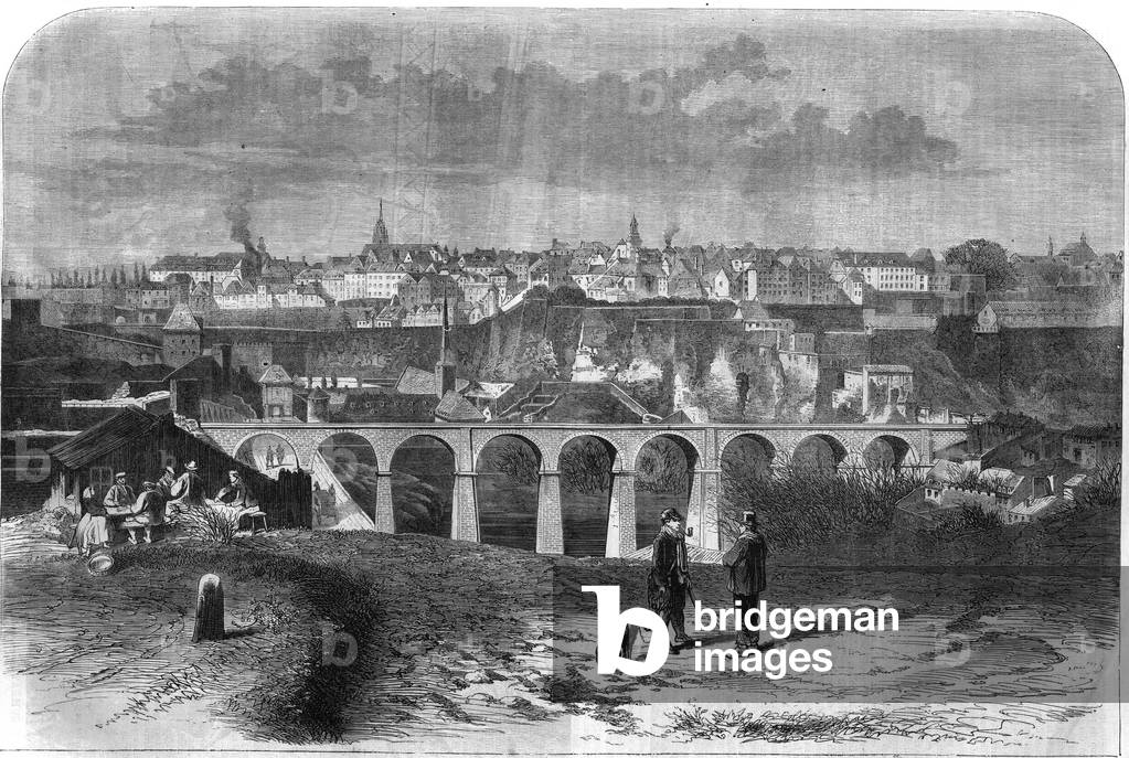 General view of the city of Luxembourg. Engraving in “The Illustrous Universe”, 1867.
