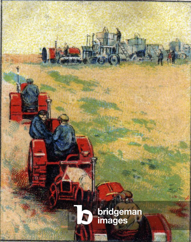 Tractors in Siberia. 1936 (chromo)