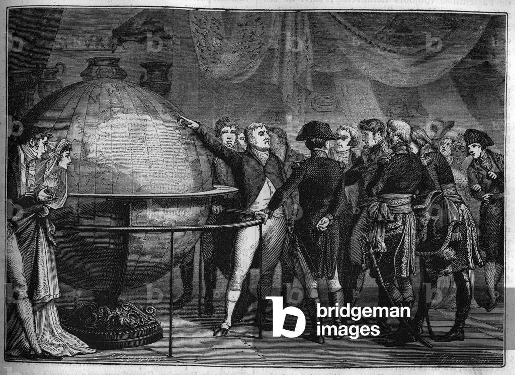 NAPOLEON BONAPARTE, first CONSUL, VISITING the HOLLES of LOUVRE with Charles James Fox, British statesman, in 1801