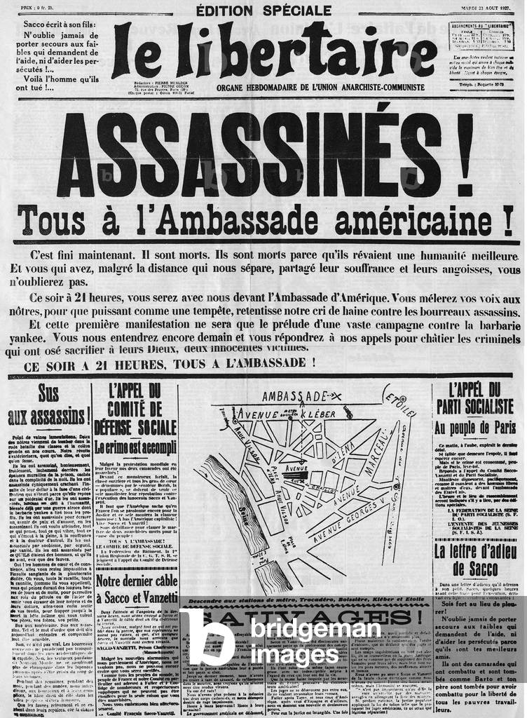 Sacco and Vanzetti case: Murdered!. The main page of the daily 