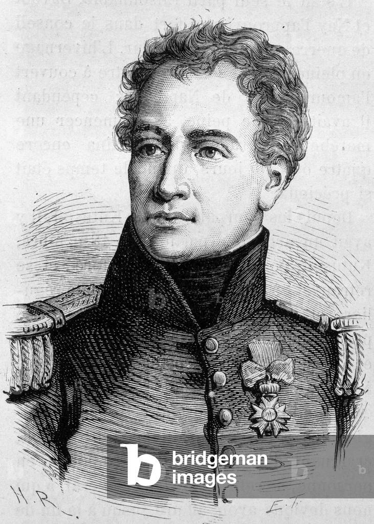 Portrait of Claude Francois de Malet (1754 - 1812). (Claude-Francois Malet) Engraving of the end of the 19th century in “Histoire de France”” by H. Martin.