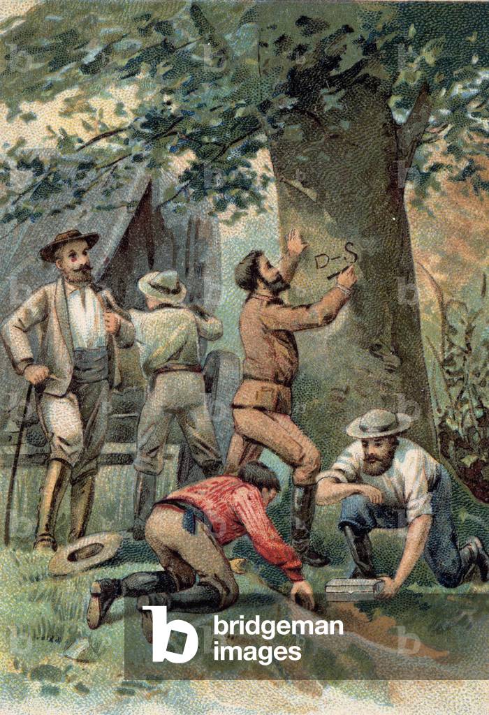 John McDouall (Mc Douall) Stuart (1815-1866): Scottish explorer, after crossing Australia in 1862 marks the place on a tree of his last resort.