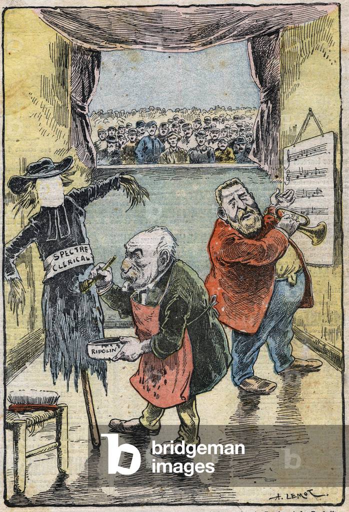 Cartoon of anticlericalism and socialism, 1928