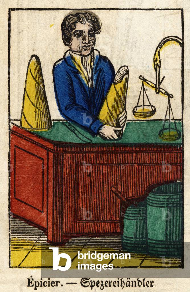 grocer; Trade series, 19th century (print)