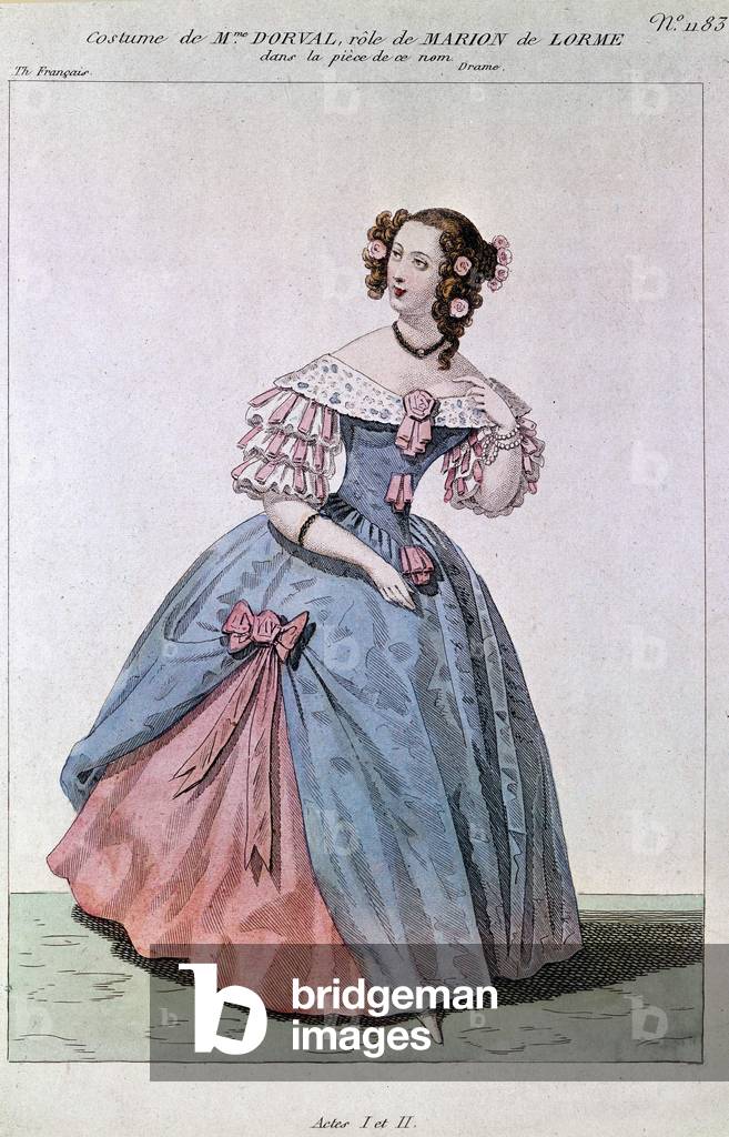 Costume of Madame Dorval in the role of Marion de Lorme by Victor Hugo.