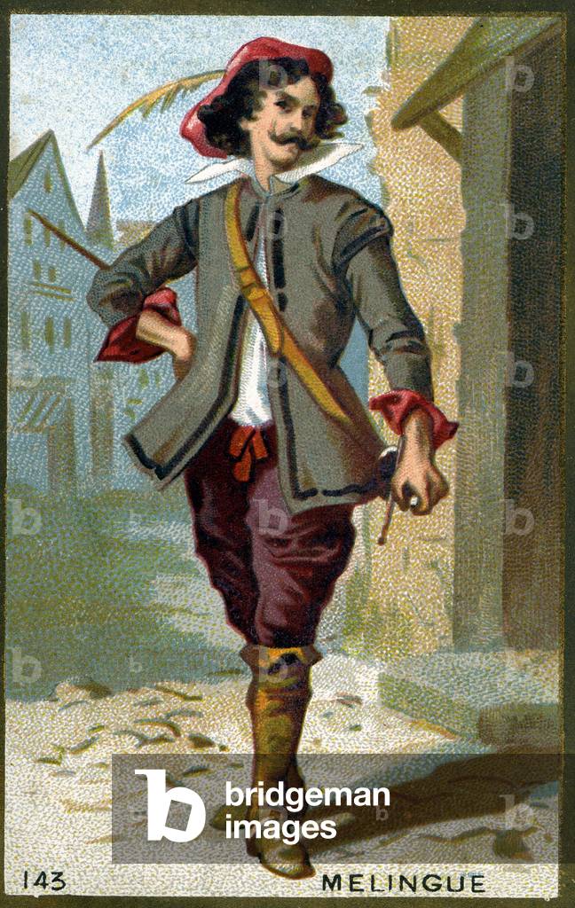 Etienne Marin Mélingue (1808 - 1875), French actor who played the role of Artagnan. Chromolithography of the 19th century.