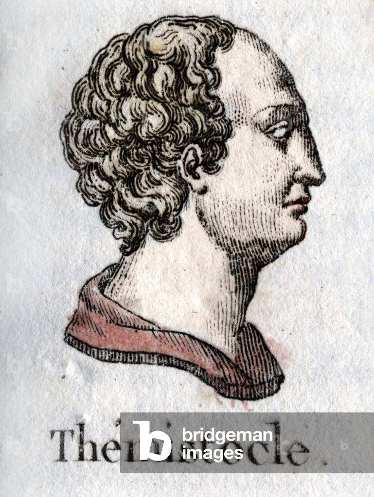 portrait of Themistoklês. in Greek Themistoklês statesman and Athenian general (v. 525 BC to v. 460 BC) Engraving from 1822.