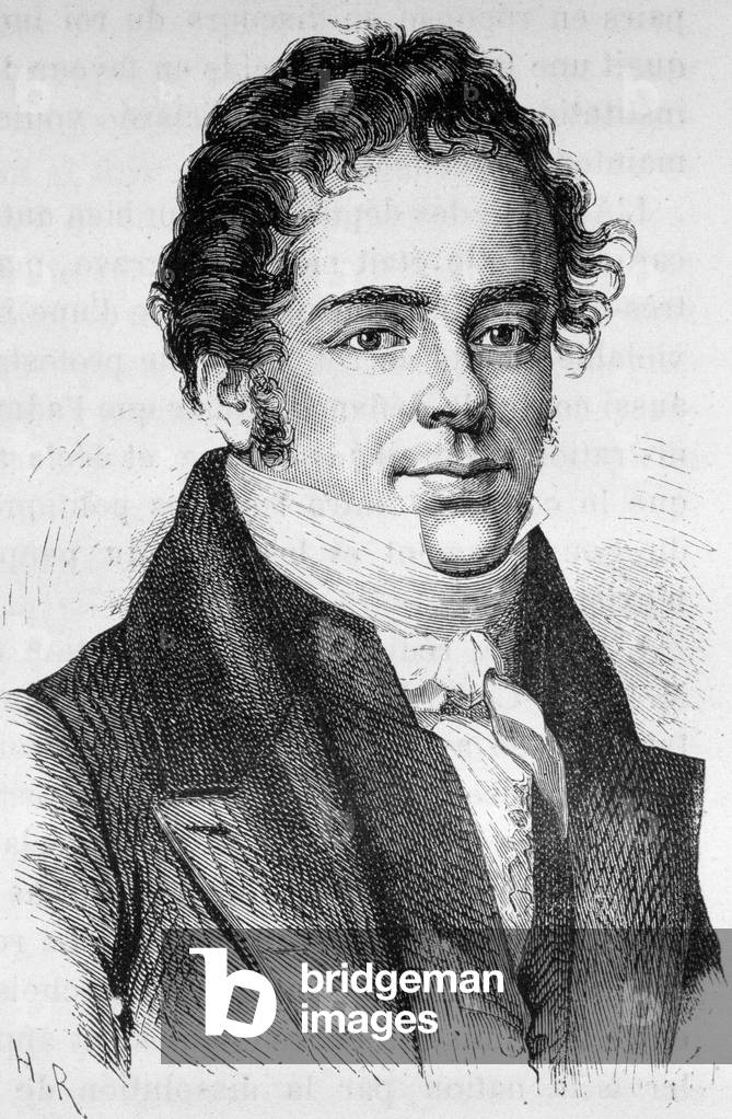Portrait of Montbel, French politician (1787 - 1861) - in “” L'Histoire de France”” by Henri Martin, 19th century.