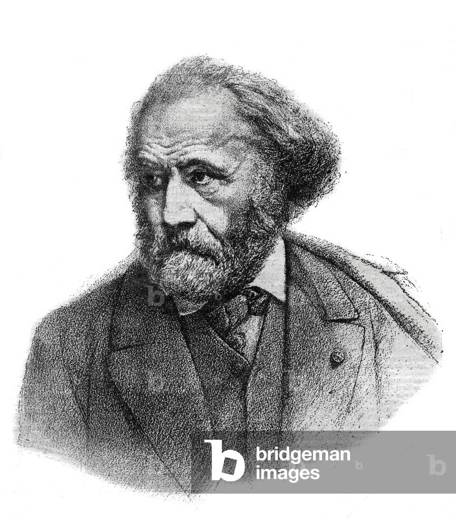 Portrait of Paul Chenavard (1807-1895), French painter - engraving of 1895