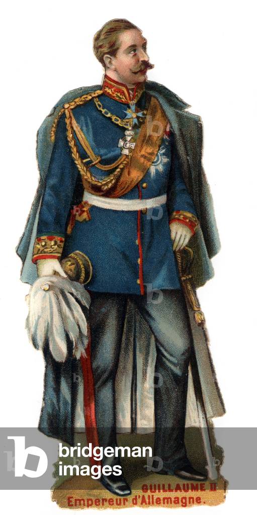Portrait of William II Emperor of Germany (1859-1941). Late chromolithography of the 19th century. Private Collection