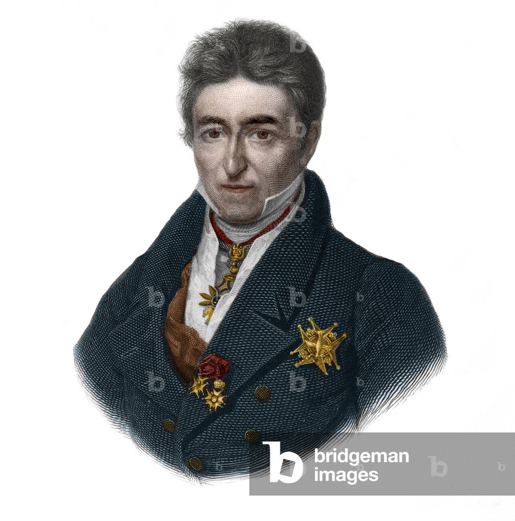 Portrait of Jean-Baptiste, Comte de Villele (1773-1854), French politician, by Louis de Cormenin Timon, 1842 (engraving)